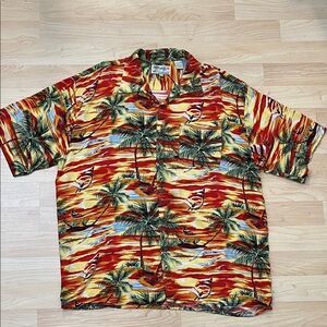 Aloha Joe Hawaiian Shirt Tropical Short Sleeve Button-Up Men's XL